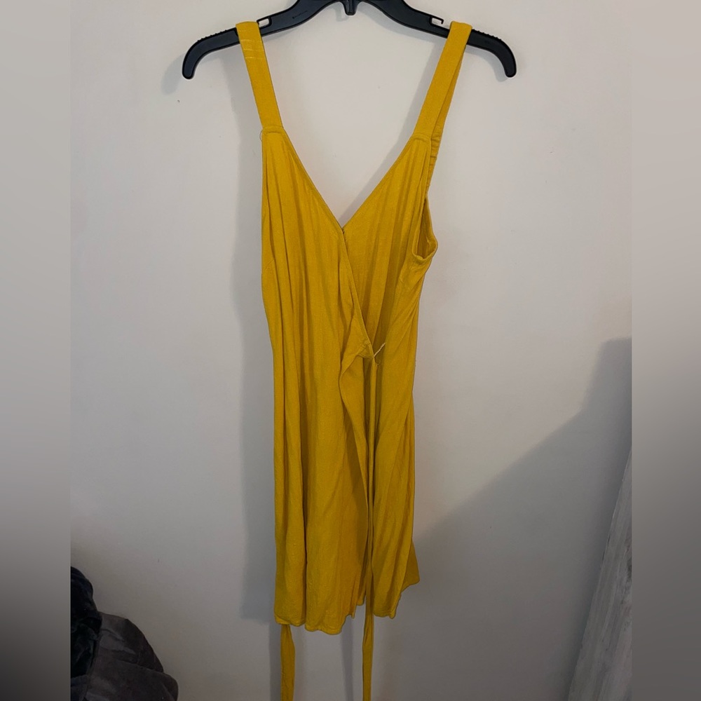 Yellow Tank Dress with Tie Wrap Style